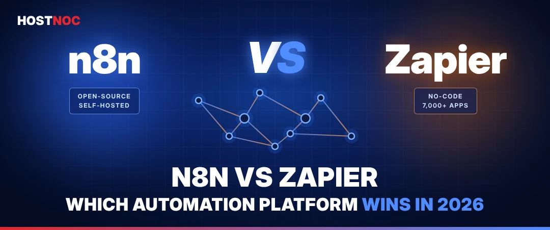 n8n vs Zapier: Which One Should You Choose and Why? 5 n8n vs Zapier comparison banner – which automation platform wins in 2026